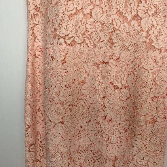 Ganni Duval Corded Lace Pink Midi Dress Womens EU 38 US 6/8 - Picture 9 of 16